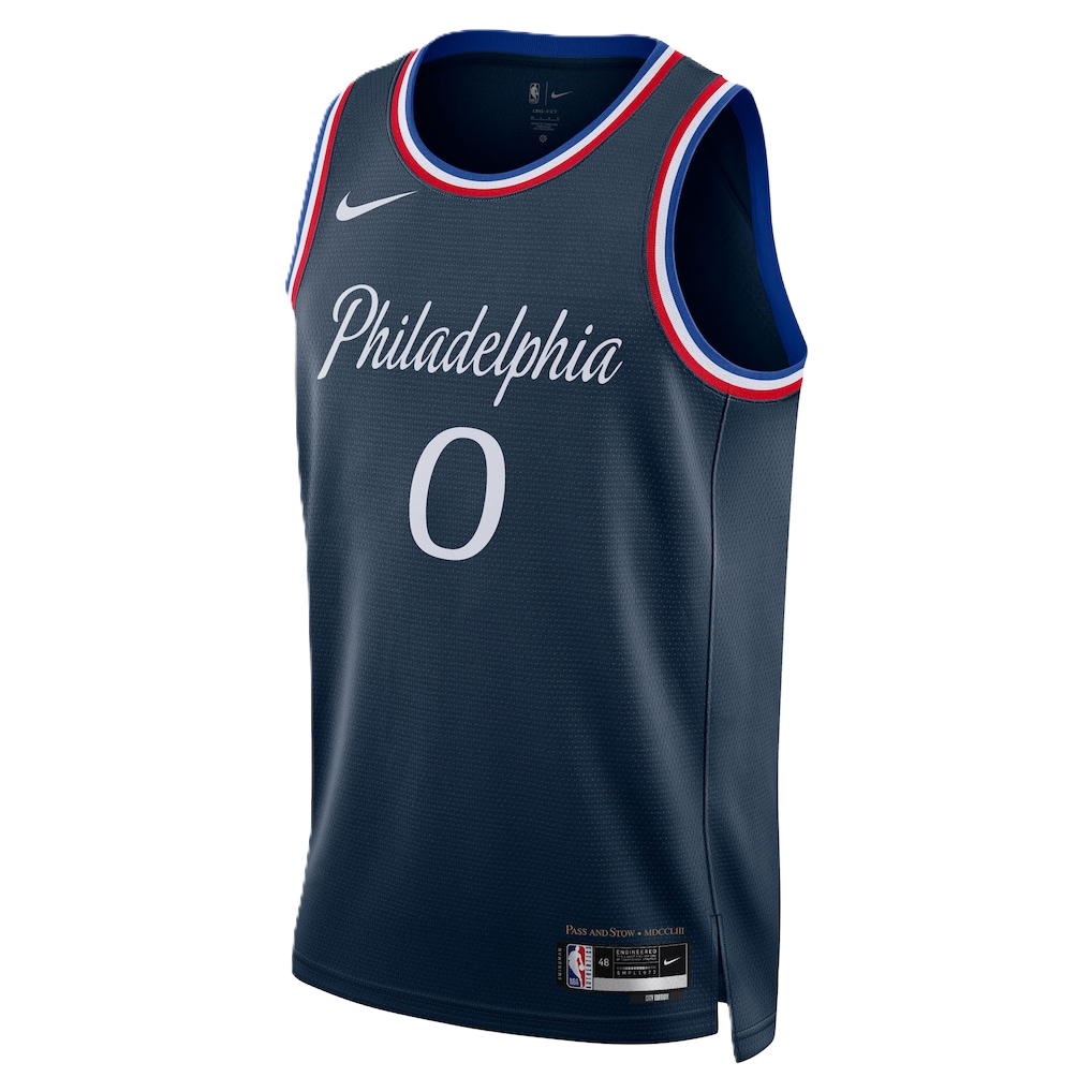 Philadelphia 76ers Navy 2025-2026 City Edition Jersey Tyrese Maxey #0