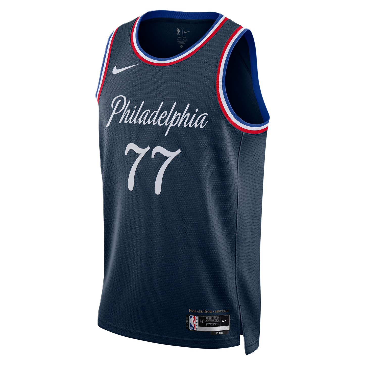 Philadelphia 76ers Navy 2025-2026 City Edition Jersey VJ Edgecombe #77