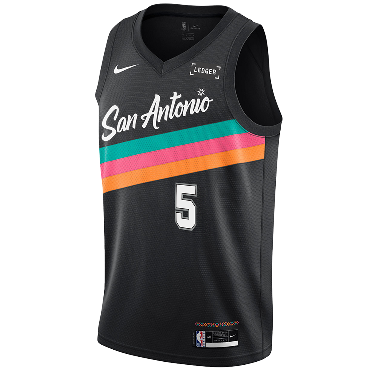 San Antonio Spurs Black 2025-2026 City Edition Jersey Stephon Castle #5
