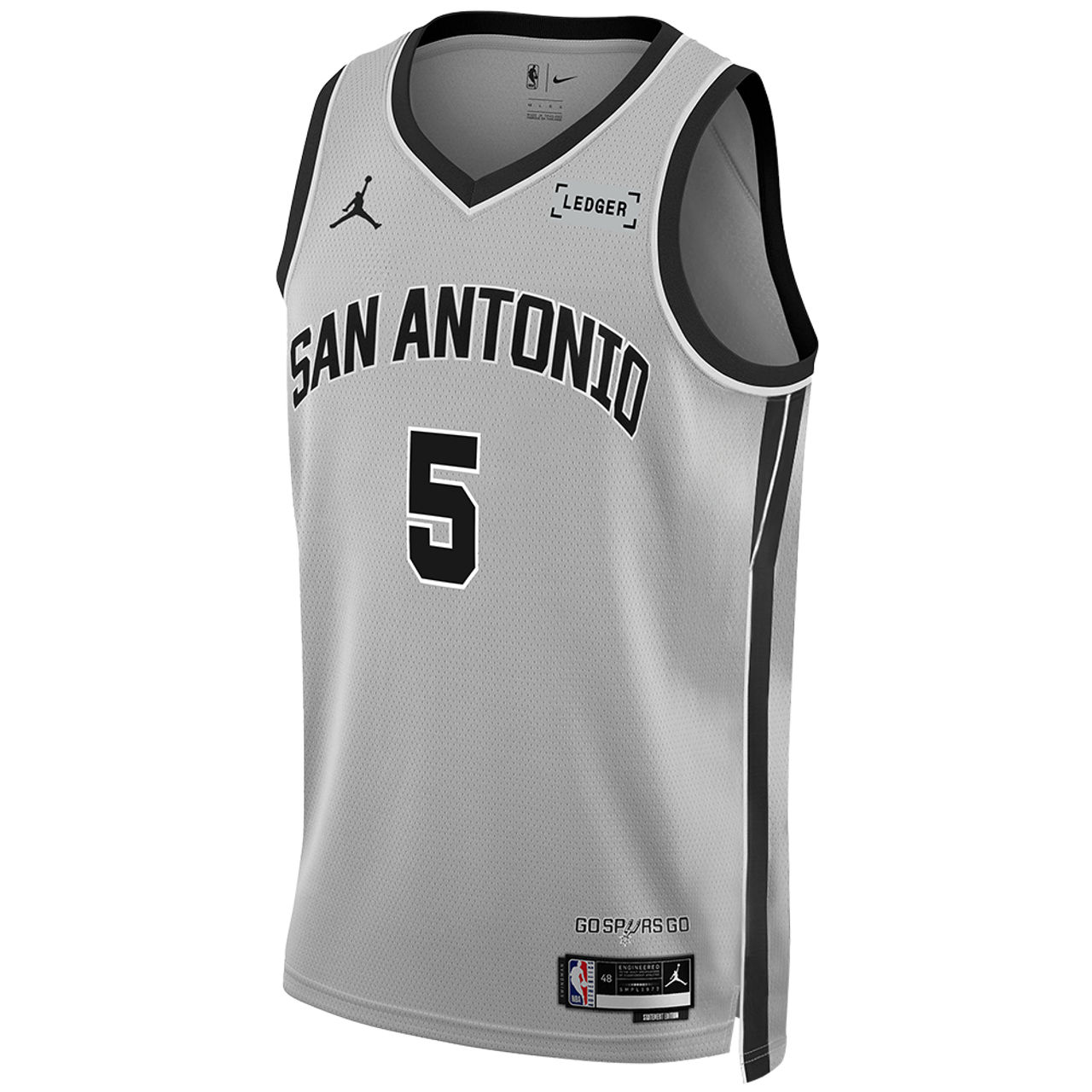San Antonio Spurs Silver 2025-2026 Statement Jersey Stephon Castle #5