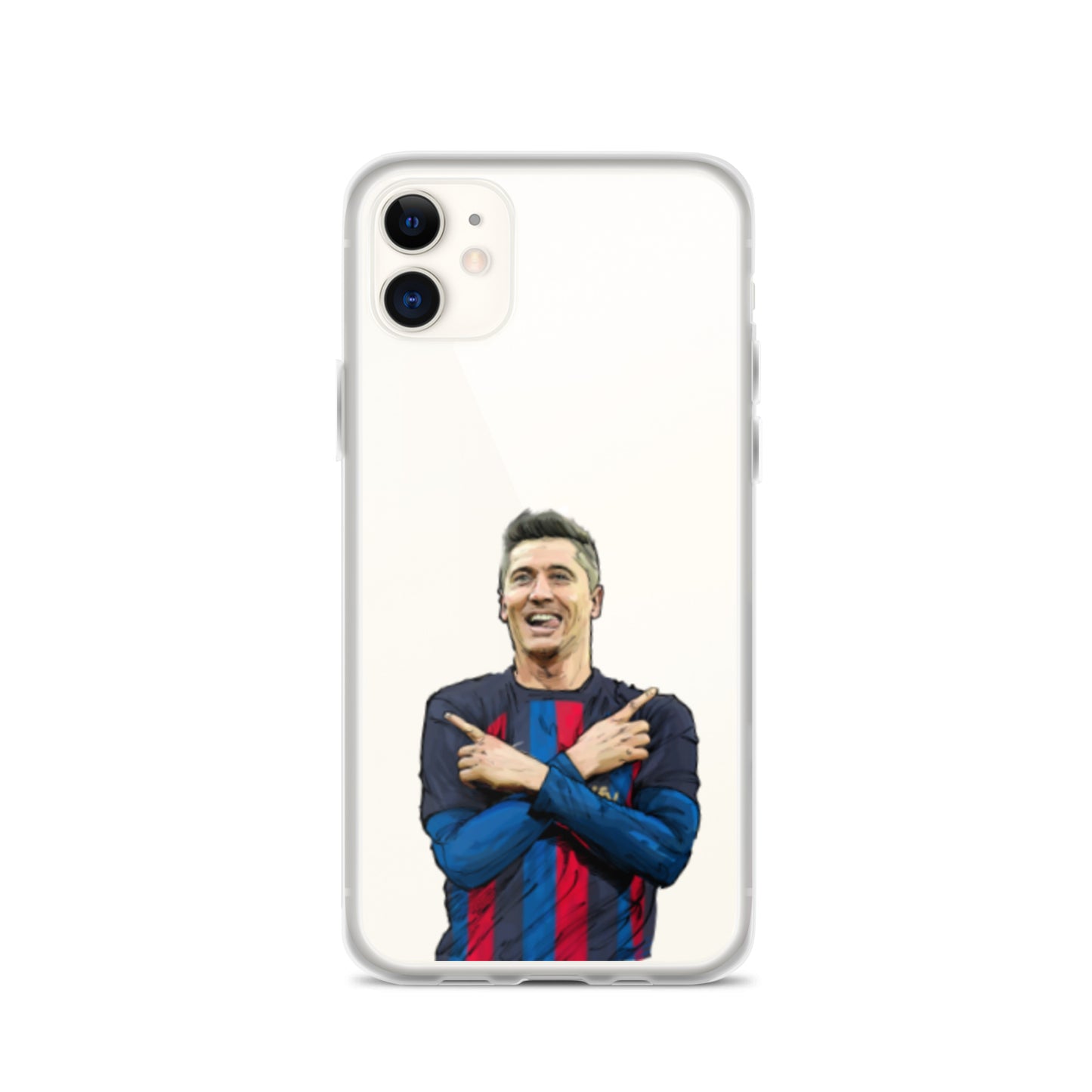 Lewandowski Goal Celebration Barca Clear Case for iPhone® - The 90+ Minute