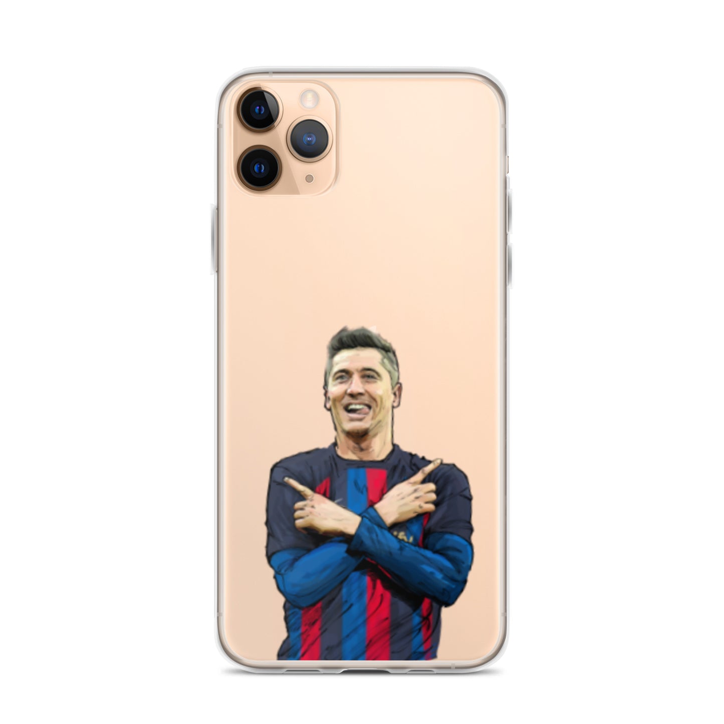 Lewandowski Goal Celebration Barca Clear Case for iPhone® - The 90+ Minute