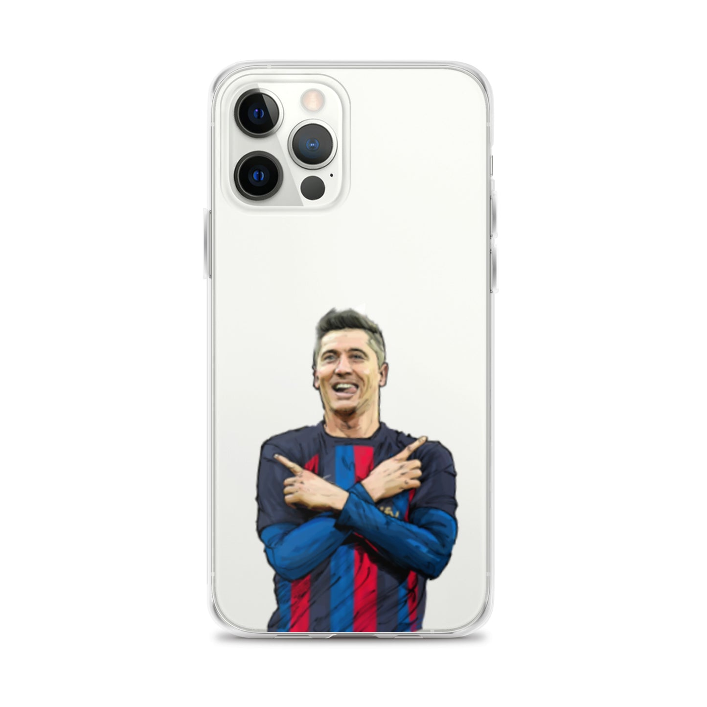Lewandowski Goal Celebration Barca Clear Case for iPhone® - The 90+ Minute
