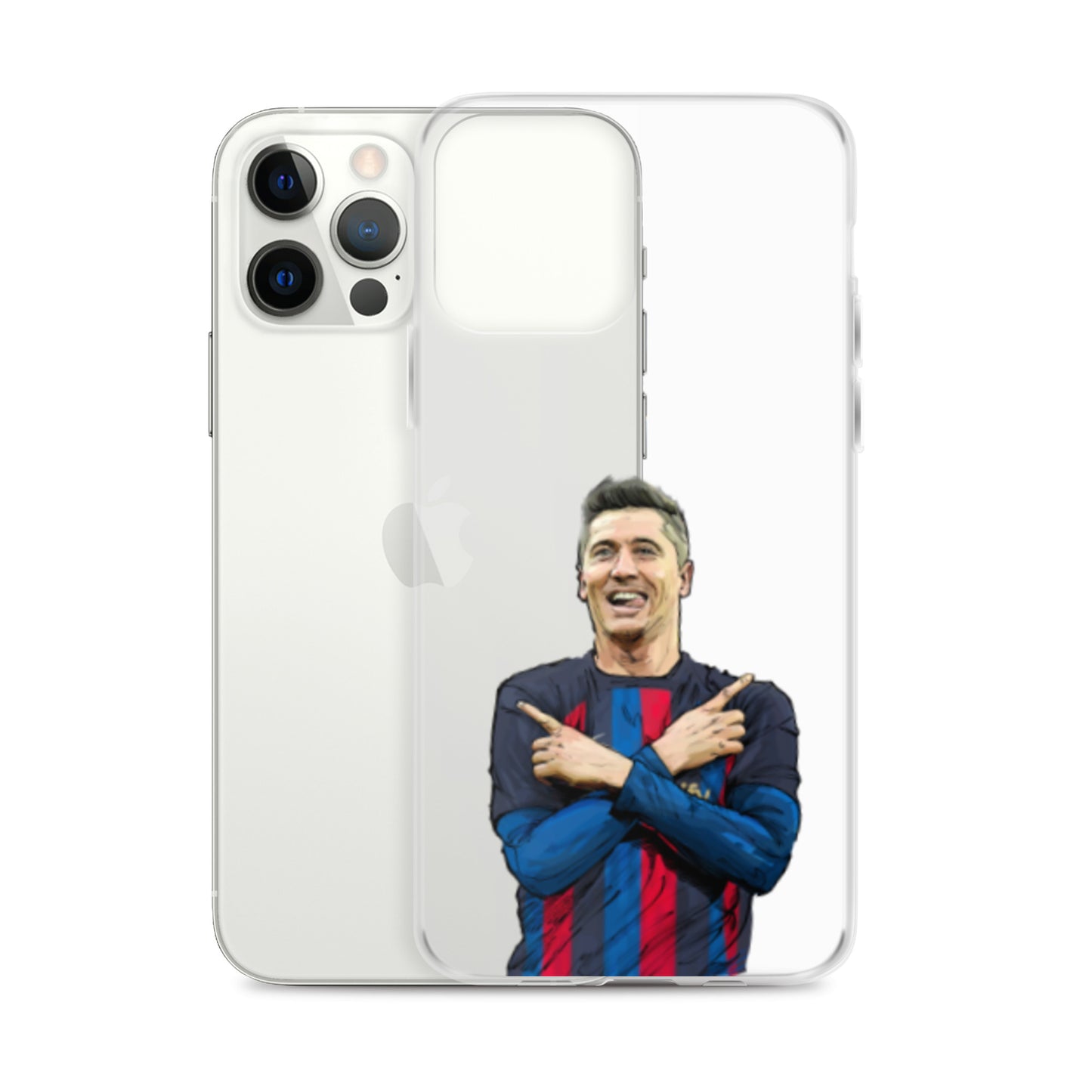Lewandowski Goal Celebration Barca Clear Case for iPhone® - The 90+ Minute