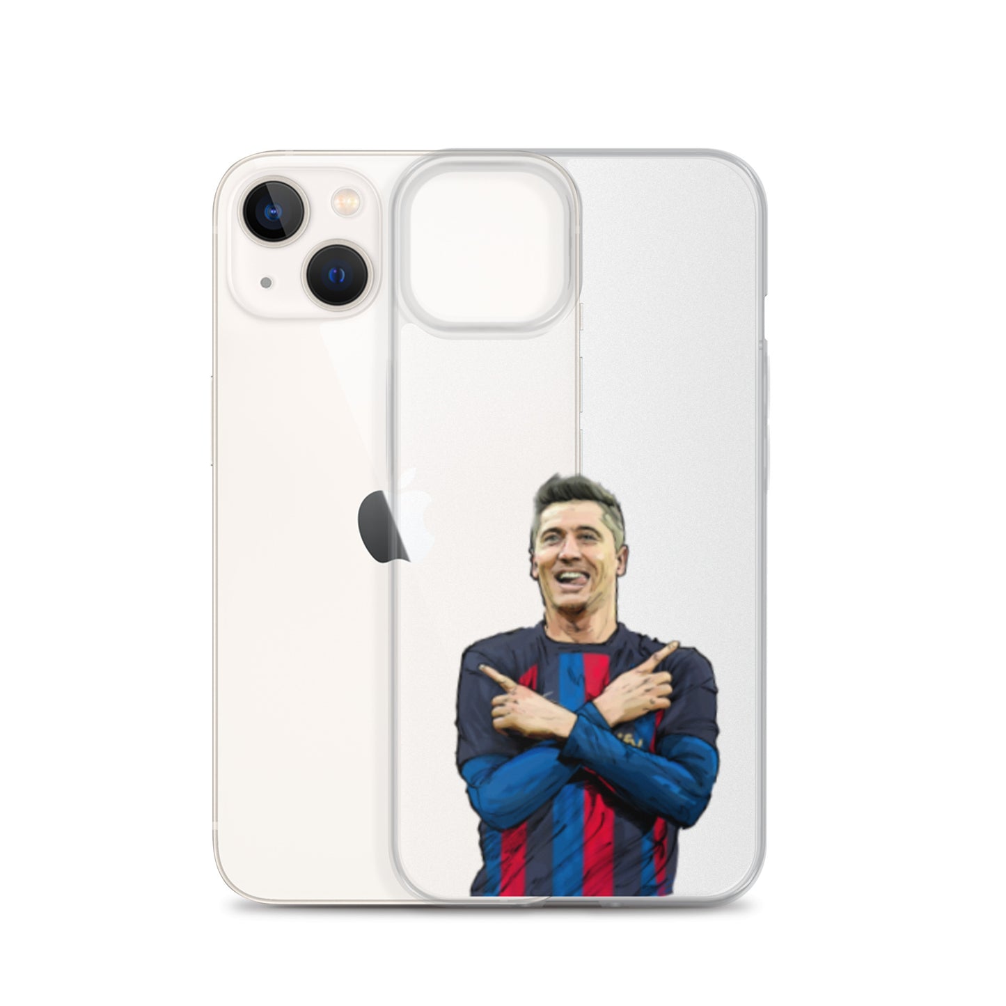 Lewandowski Goal Celebration Barca Clear Case for iPhone® - The 90+ Minute