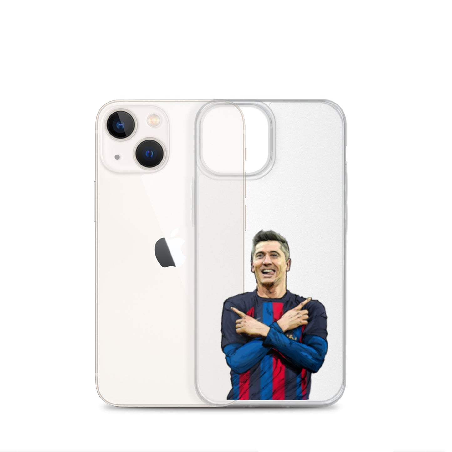 Lewandowski Goal Celebration Barca Clear Case for iPhone® - The 90+ Minute