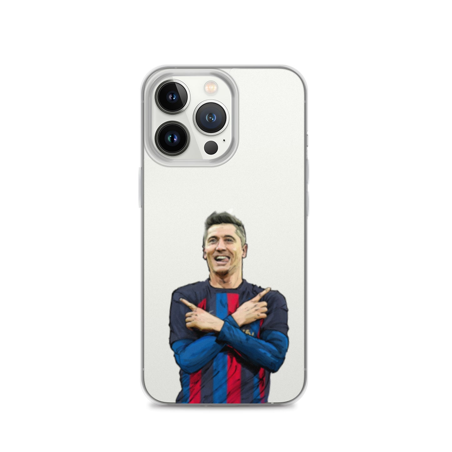 Lewandowski Goal Celebration Barca Clear Case for iPhone® - The 90+ Minute