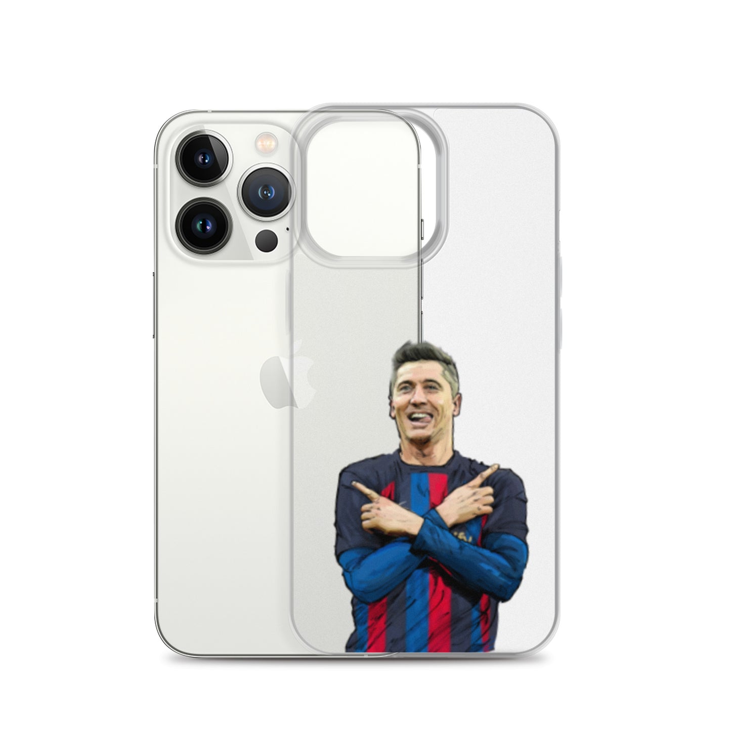 Lewandowski Goal Celebration Barca Clear Case for iPhone® - The 90+ Minute