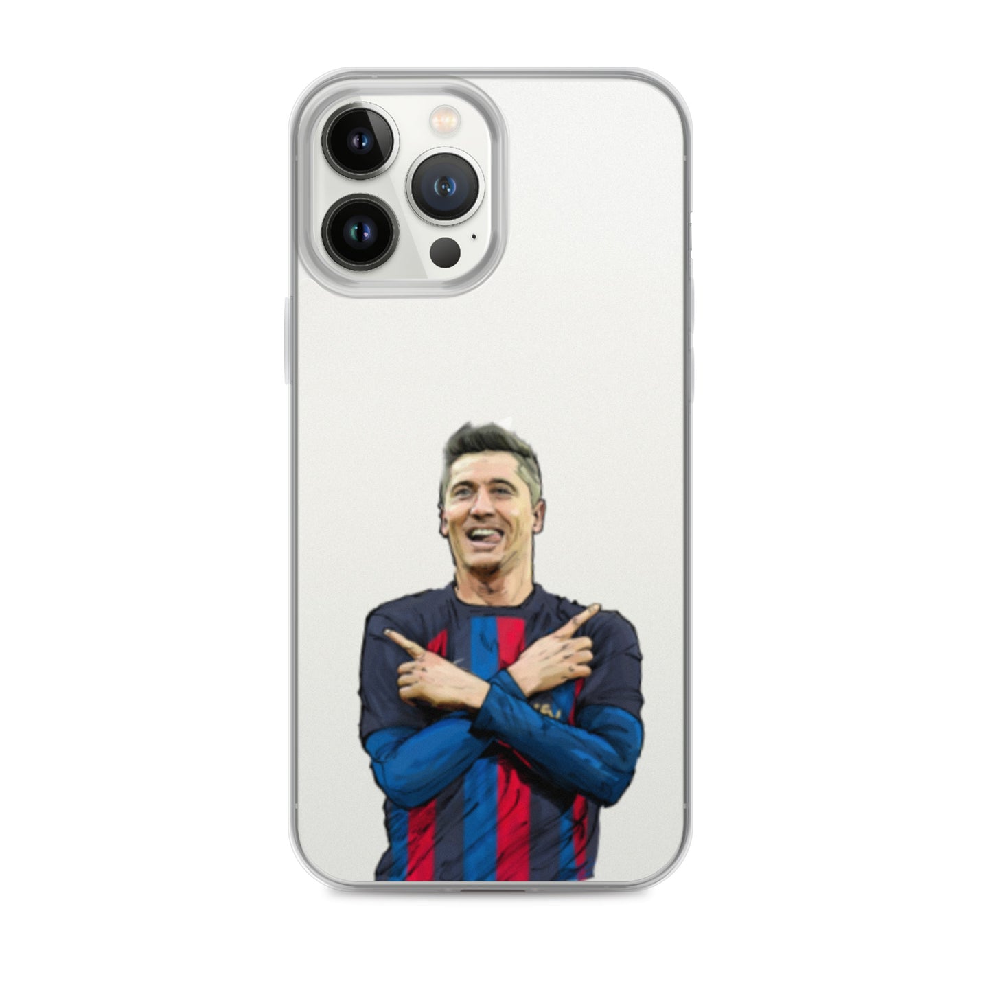 Lewandowski Goal Celebration Barca Clear Case for iPhone® - The 90+ Minute