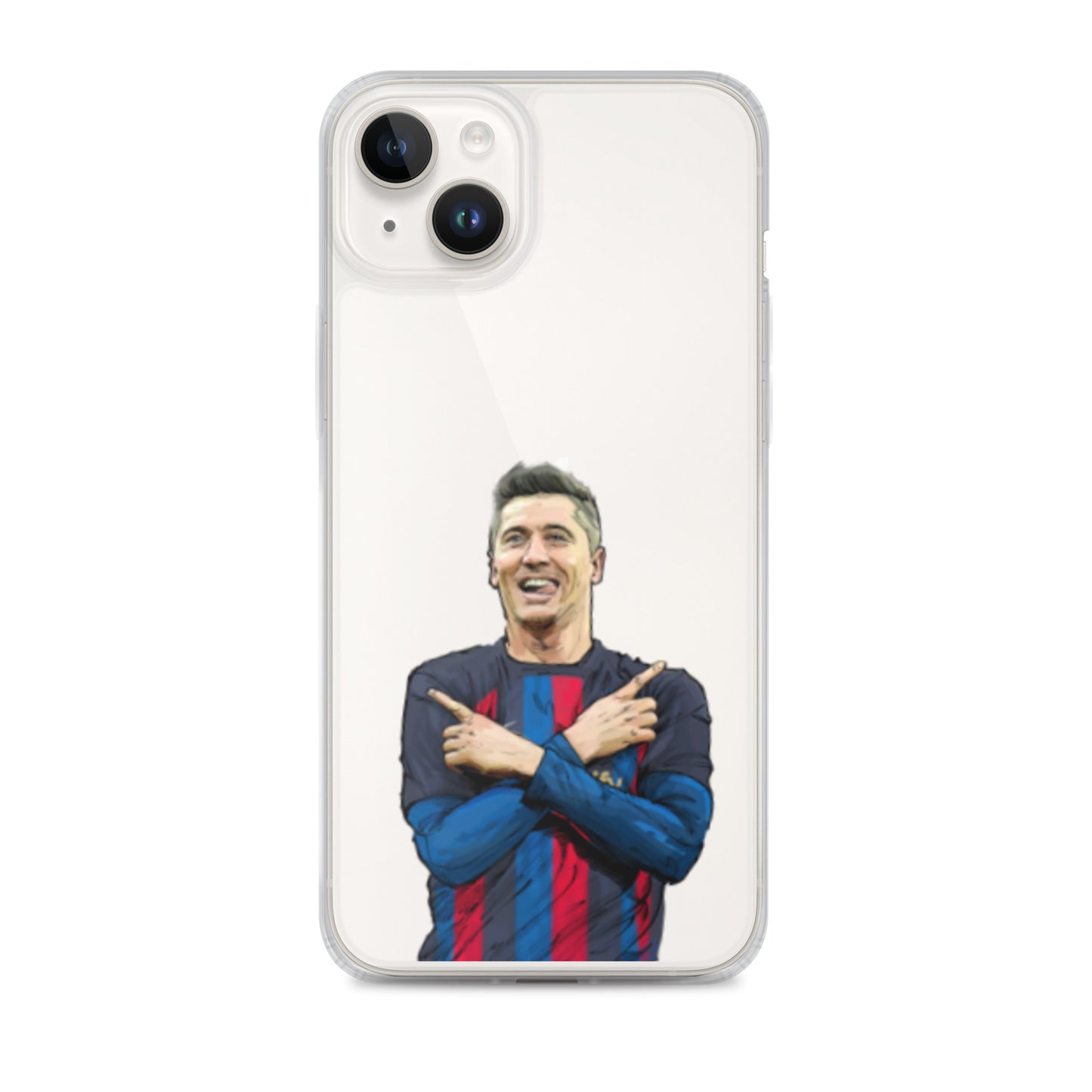 Lewandowski Goal Celebration Barca Clear Case for iPhone® - The 90+ Minute