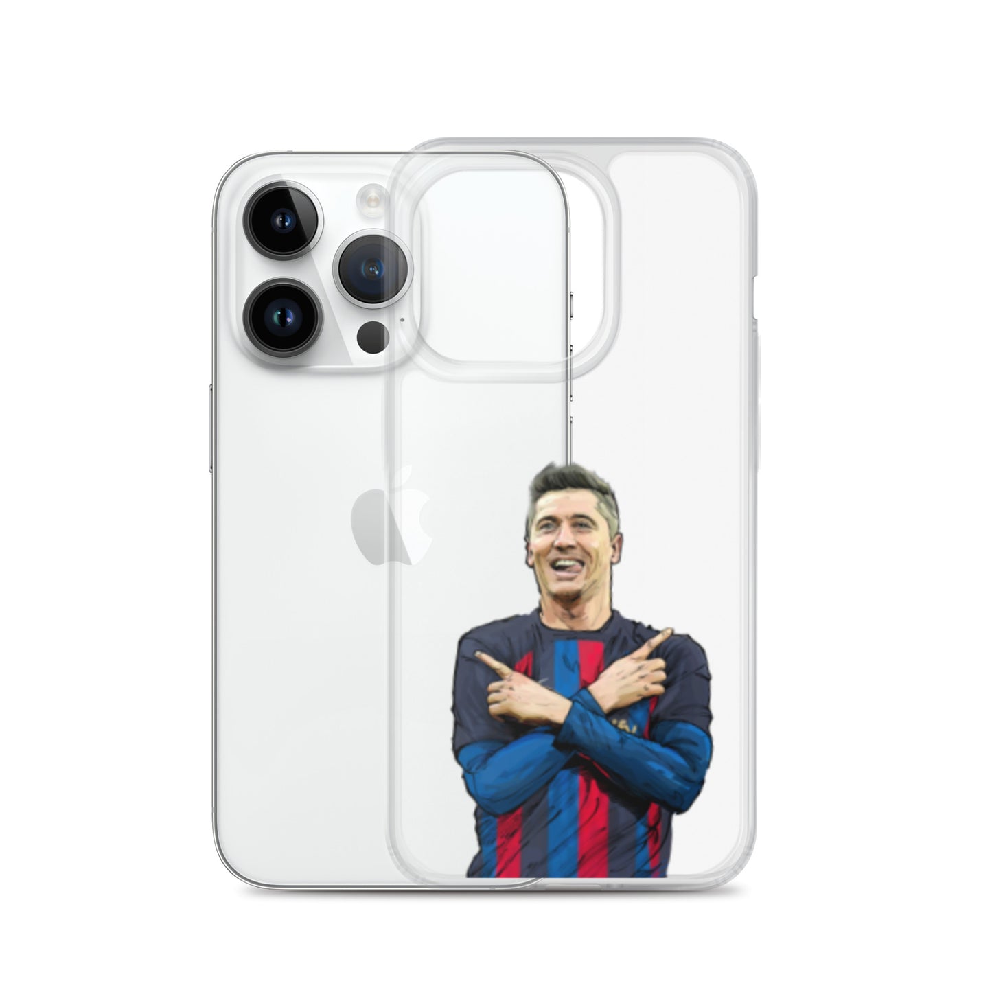 Lewandowski Goal Celebration Barca Clear Case for iPhone® - The 90+ Minute