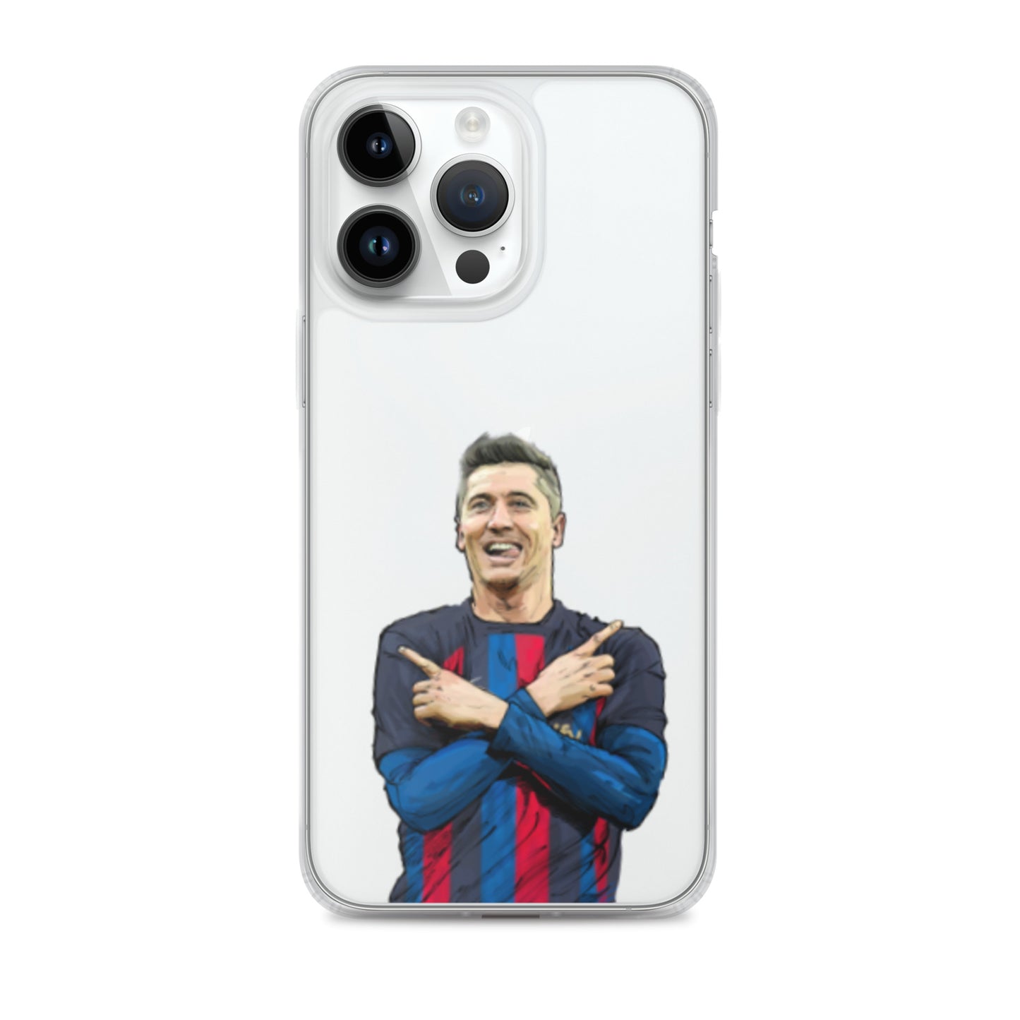 Lewandowski Goal Celebration Barca Clear Case for iPhone® - The 90+ Minute
