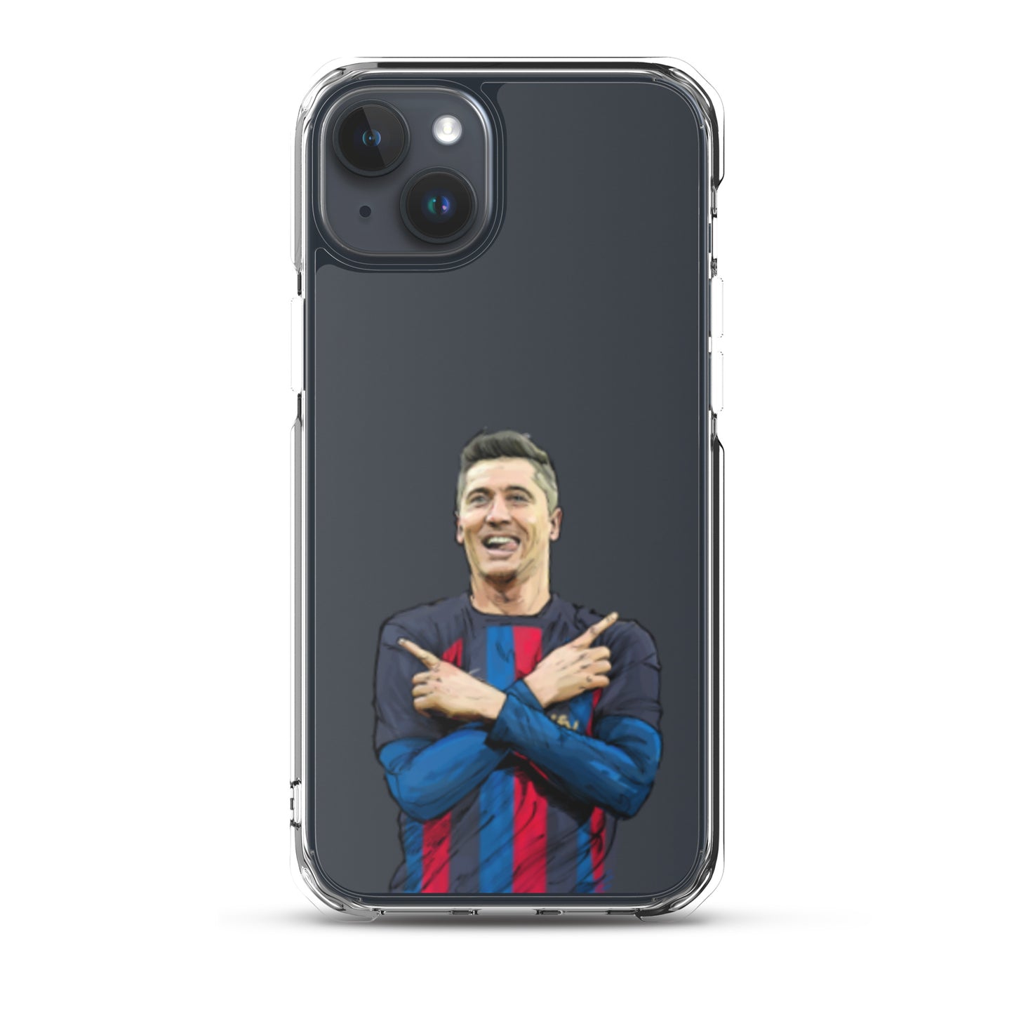 Lewandowski Goal Celebration Barca Clear Case for iPhone® - The 90+ Minute