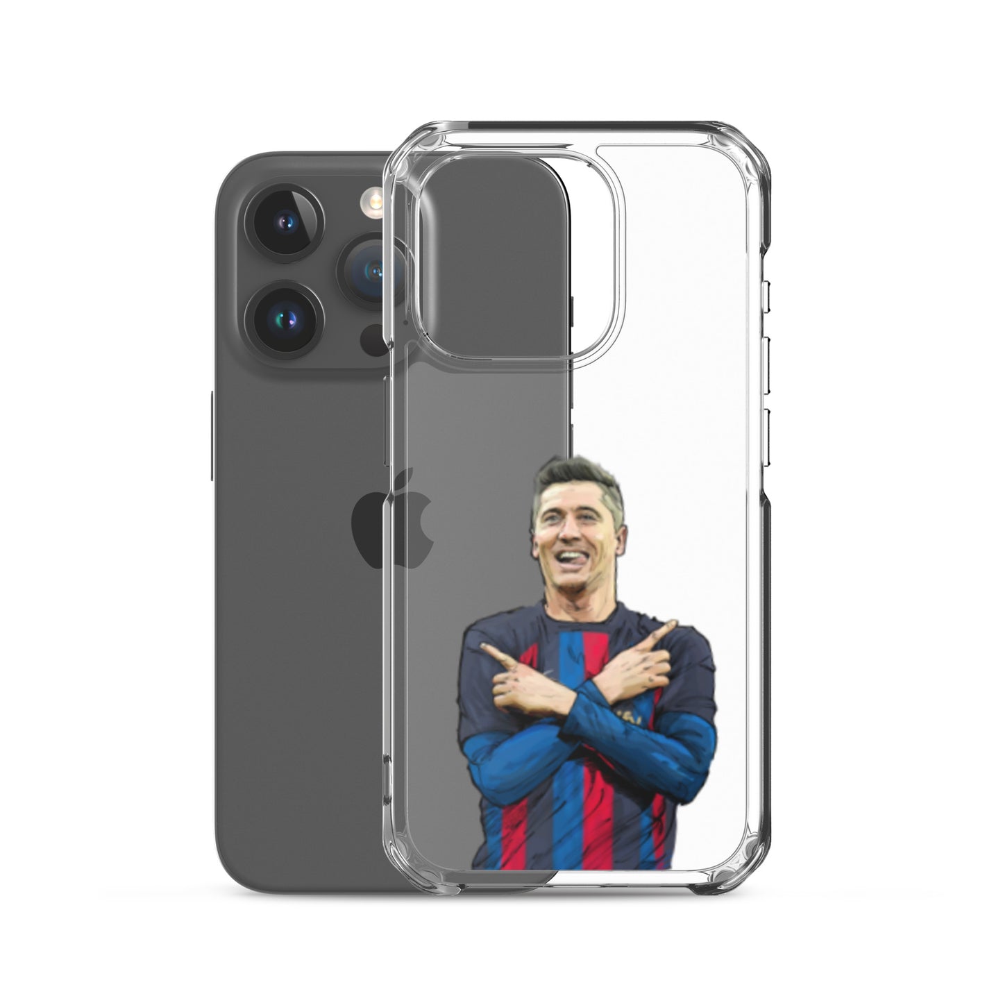Lewandowski Goal Celebration Barca Clear Case for iPhone® - The 90+ Minute