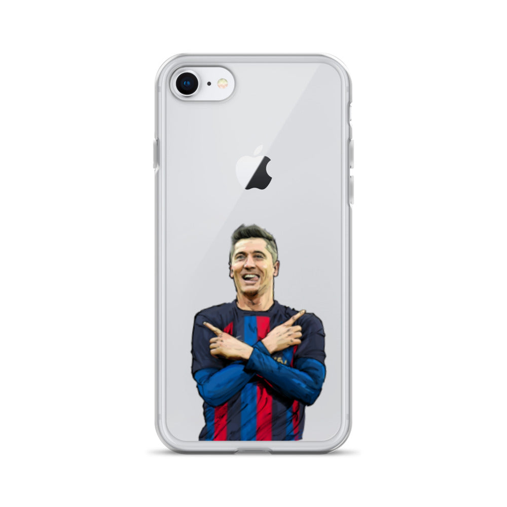 Lewandowski Goal Celebration Barca Clear Case for iPhone® - The 90+ Minute