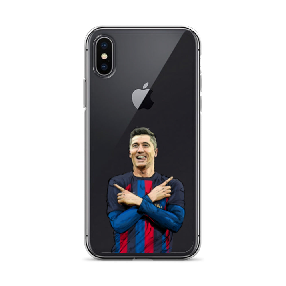 Lewandowski Goal Celebration Barca Clear Case for iPhone® - The 90+ Minute
