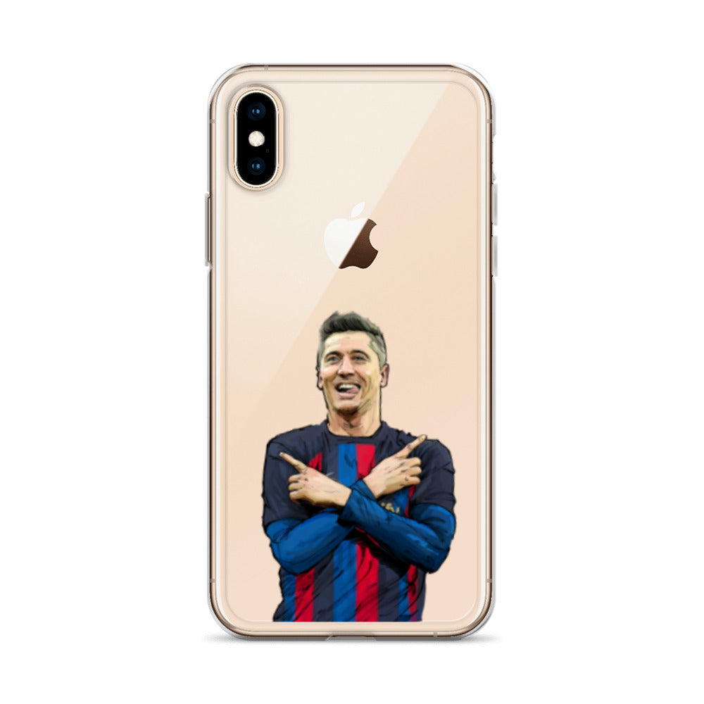 Lewandowski Goal Celebration Barca Clear Case for iPhone® - The 90+ Minute
