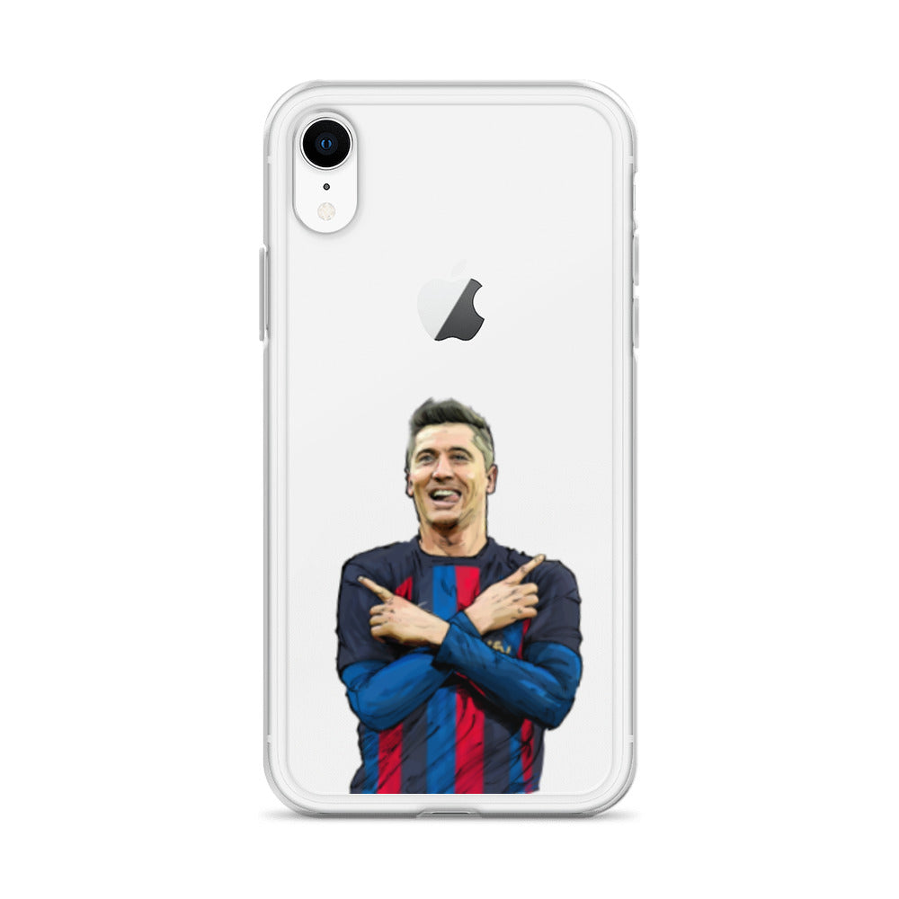 Lewandowski Goal Celebration Barca Clear Case for iPhone® - The 90+ Minute