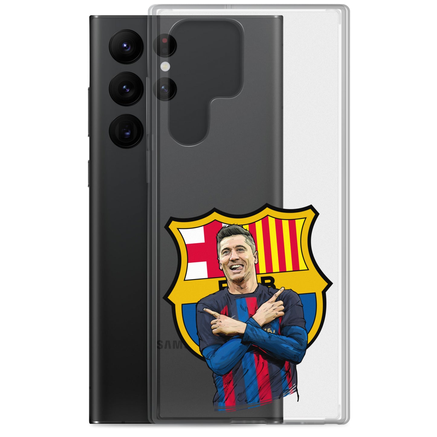 Lewandowski Goal Celebration Barca Clear Case for Samsung®