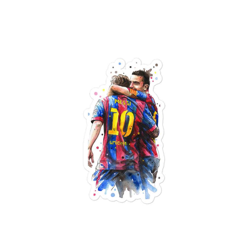 Messi & Xavi Barcelona days Bubble-free stickers