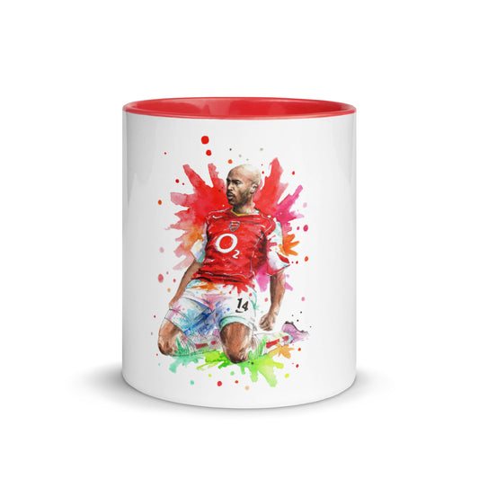 Arsenal Thierry Henry Vintage Coffee Mug with Color Inside - The 90+ Minute