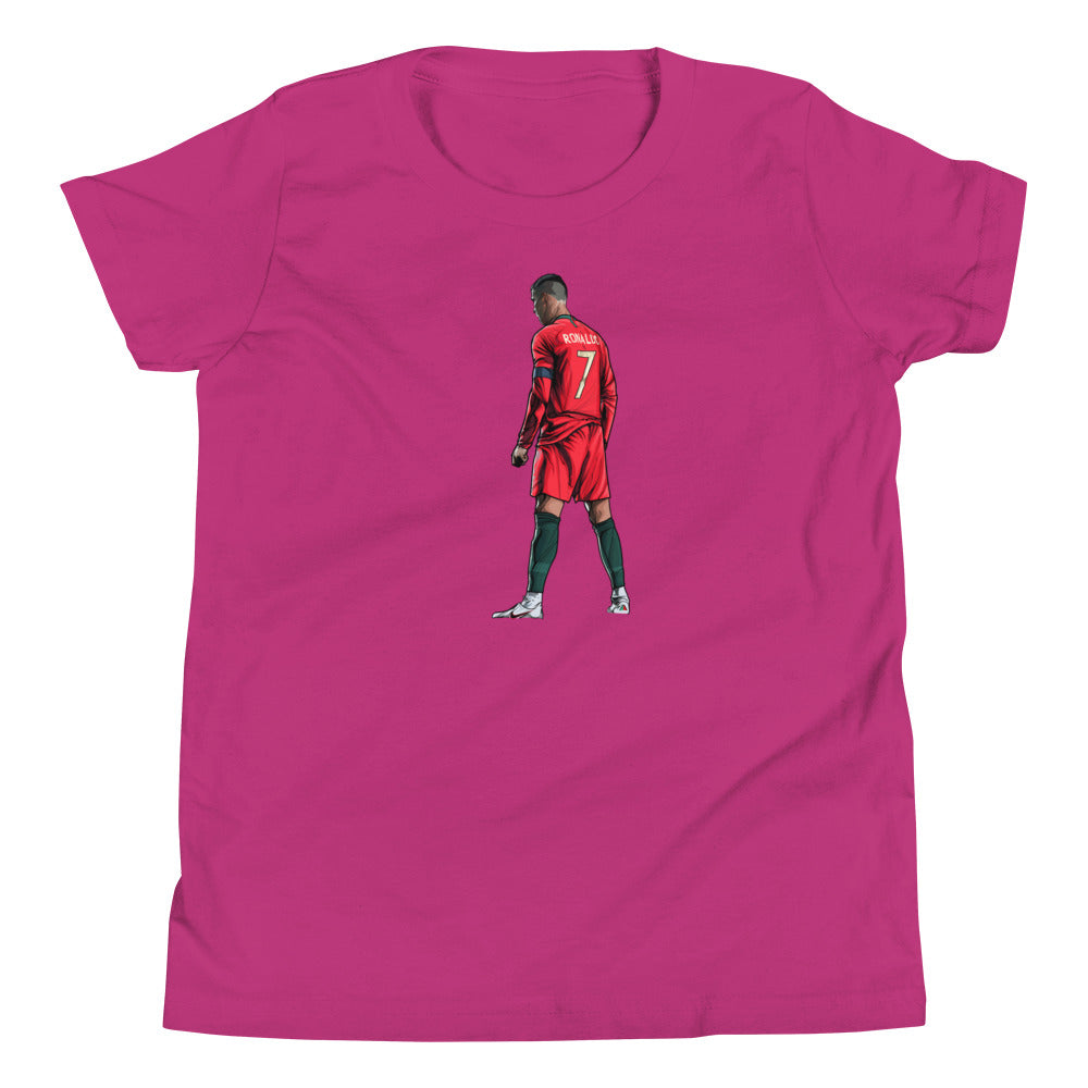 CR7 Free Kick Pose Portugal Youth Short Sleeve T-Shirt