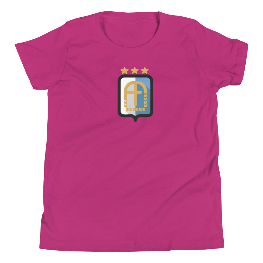 Argentina Vintage Logo 3 Stars Youth Short Sleeve T-Shirt