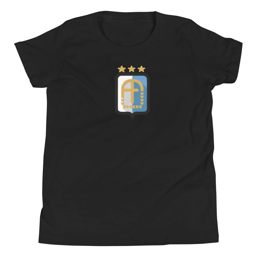 Argentina Vintage Logo 3 Stars Youth Short Sleeve T-Shirt