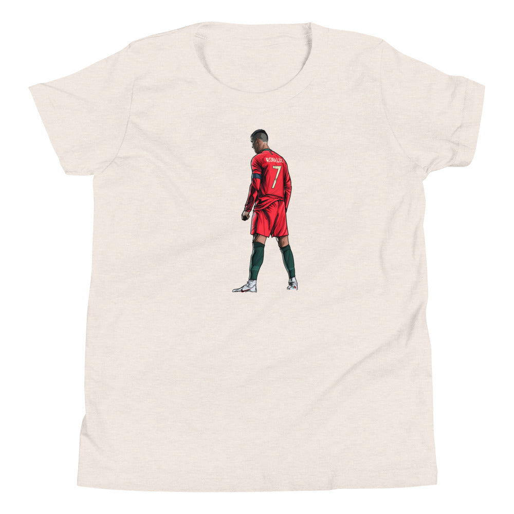 CR7 Free Kick Pose Portugal Youth Short Sleeve T-Shirt