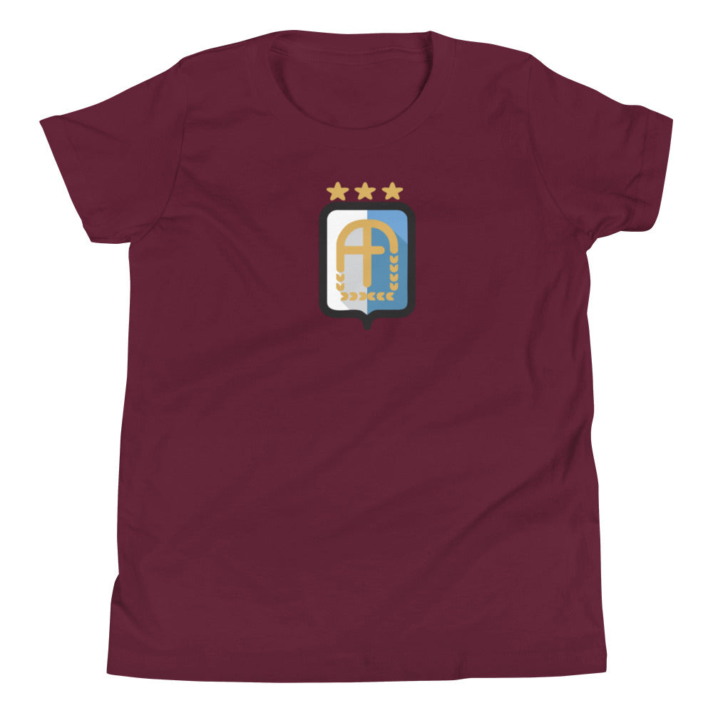 Argentina Vintage Logo 3 Stars Youth Short Sleeve T-Shirt