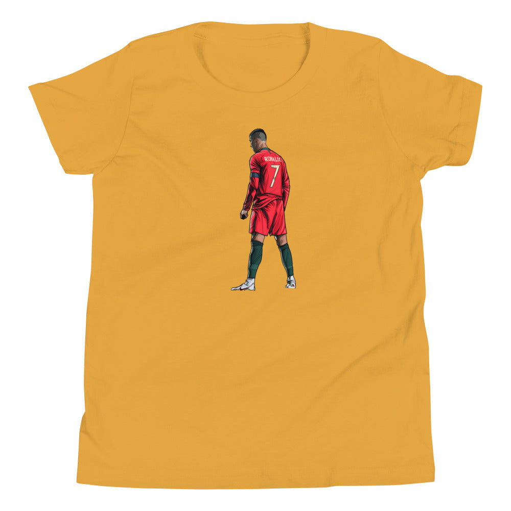 CR7 Free Kick Pose Portugal Youth Short Sleeve T-Shirt