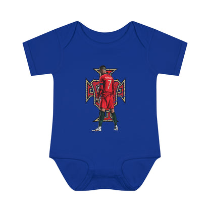 CR7 Free Kick Pose Portugal Logo Infant Baby Rib Bodysuit