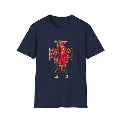 CR7 Free Kick Pose Portugal Logo Unisex Softstyle T-Shirt