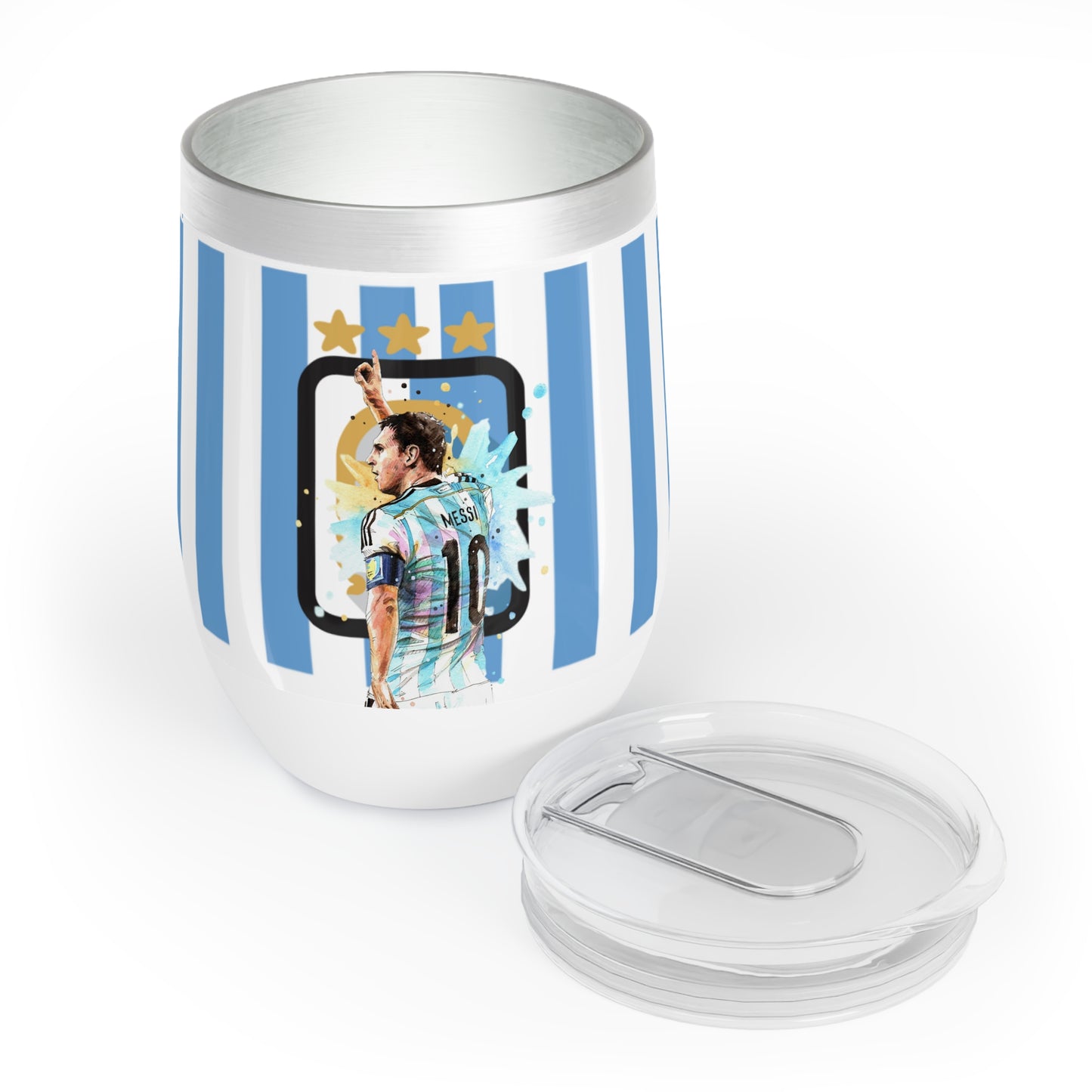 Lionel Messi Argentina Captain Vintage Chill Wine Tumbler