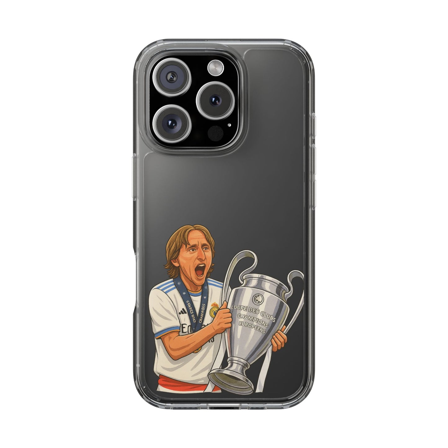 Modric Phone Case featuring Champions Celebrations, Clear Case, Soccer Fan Gear, Unique Gift for Sports Lovers, Customizable Design