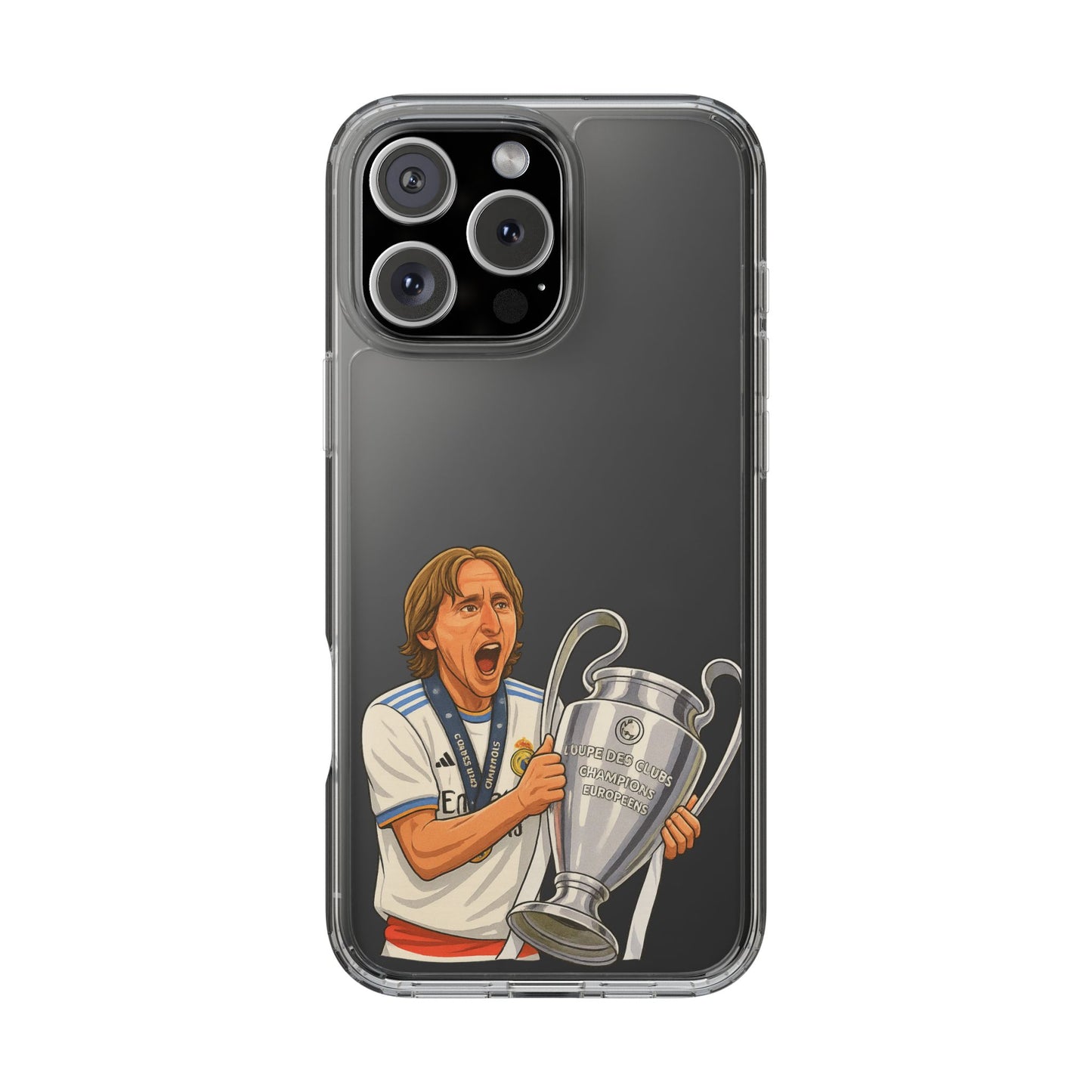 Modric Phone Case featuring Champions Celebrations, Clear Case, Soccer Fan Gear, Unique Gift for Sports Lovers, Customizable Design