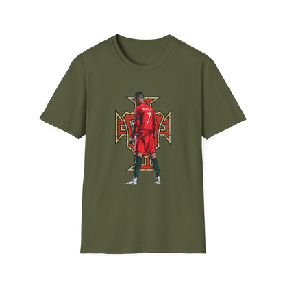 CR7 Free Kick Pose Portugal Logo Unisex Softstyle T-Shirt