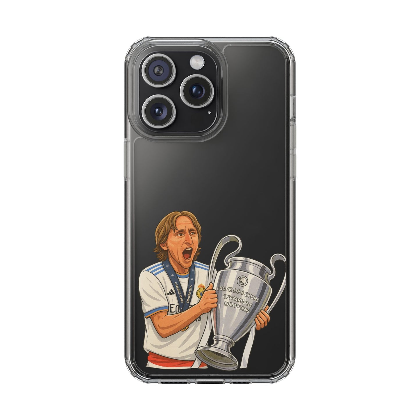 Modric Phone Case featuring Champions Celebrations, Clear Case, Soccer Fan Gear, Unique Gift for Sports Lovers, Customizable Design