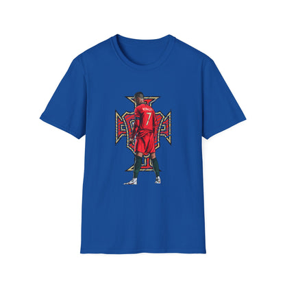 CR7 Free Kick Pose Portugal Logo Unisex Softstyle T-Shirt