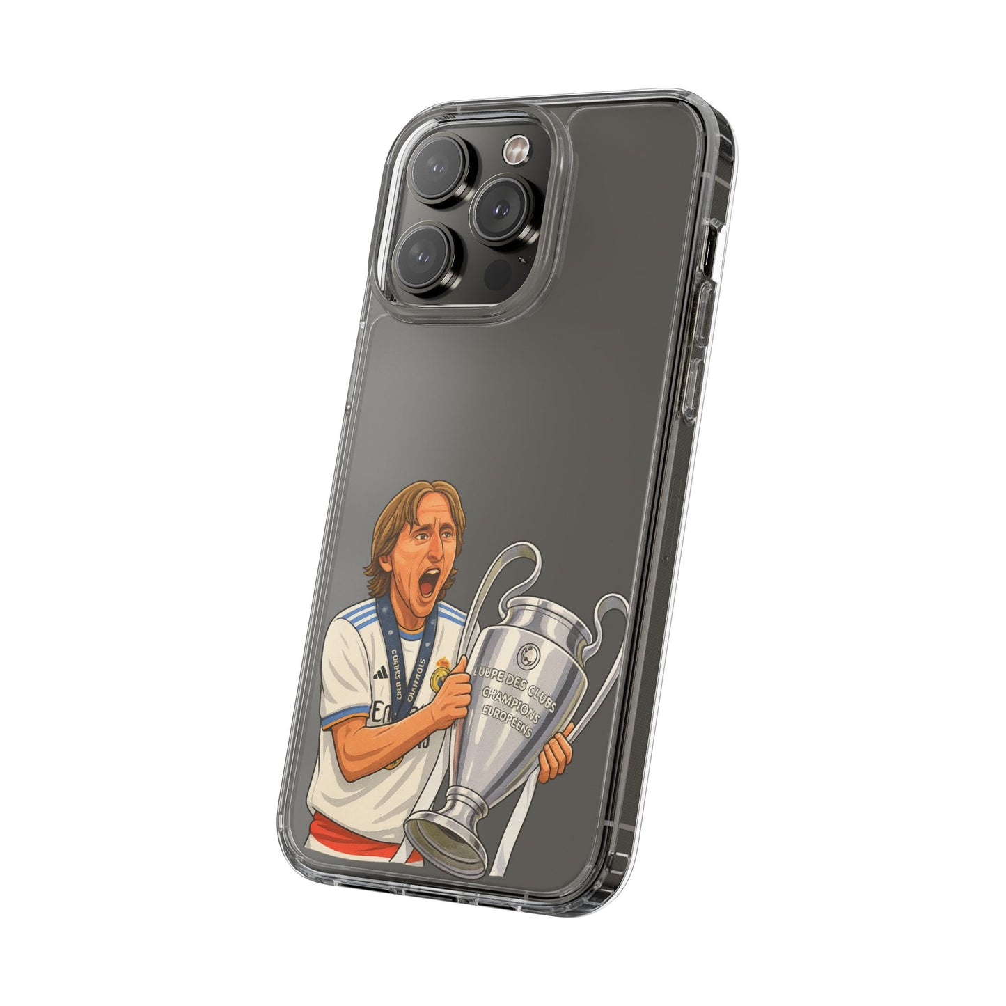 Modric Phone Case featuring Champions Celebrations, Clear Case, Soccer Fan Gear, Unique Gift for Sports Lovers, Customizable Design