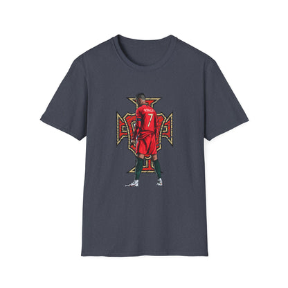 CR7 Free Kick Pose Portugal Logo Unisex Softstyle T-Shirt
