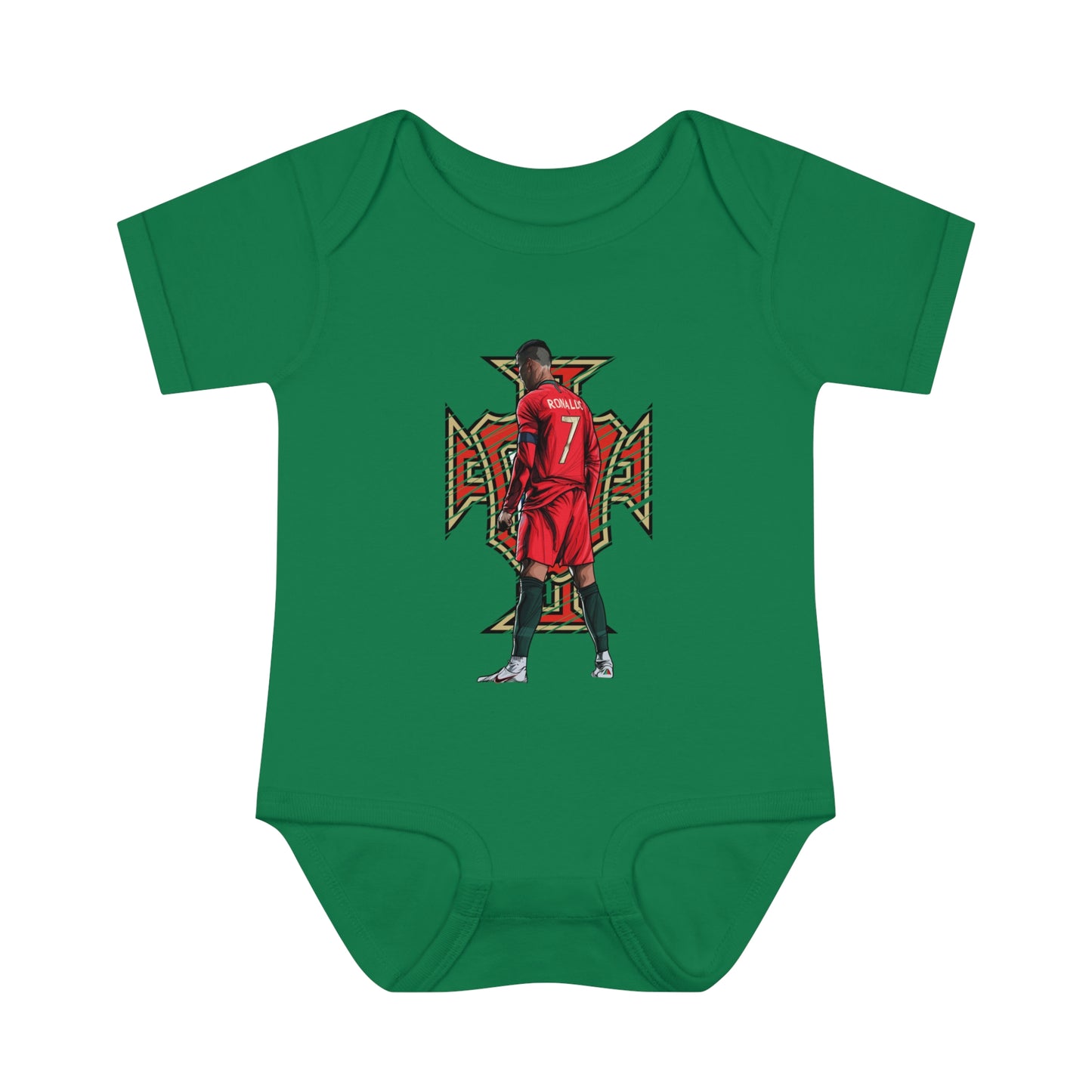 CR7 Free Kick Pose Portugal Logo Infant Baby Rib Bodysuit