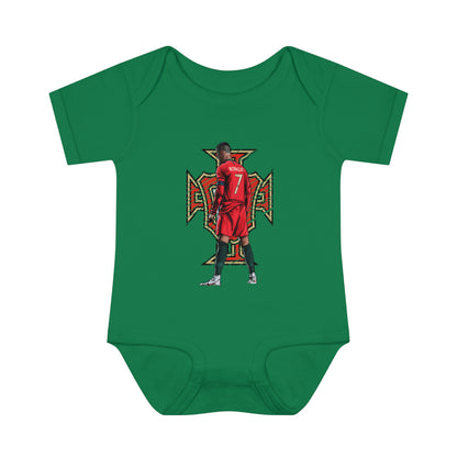 CR7 Free Kick Pose Portugal Logo Infant Baby Rib Bodysuit
