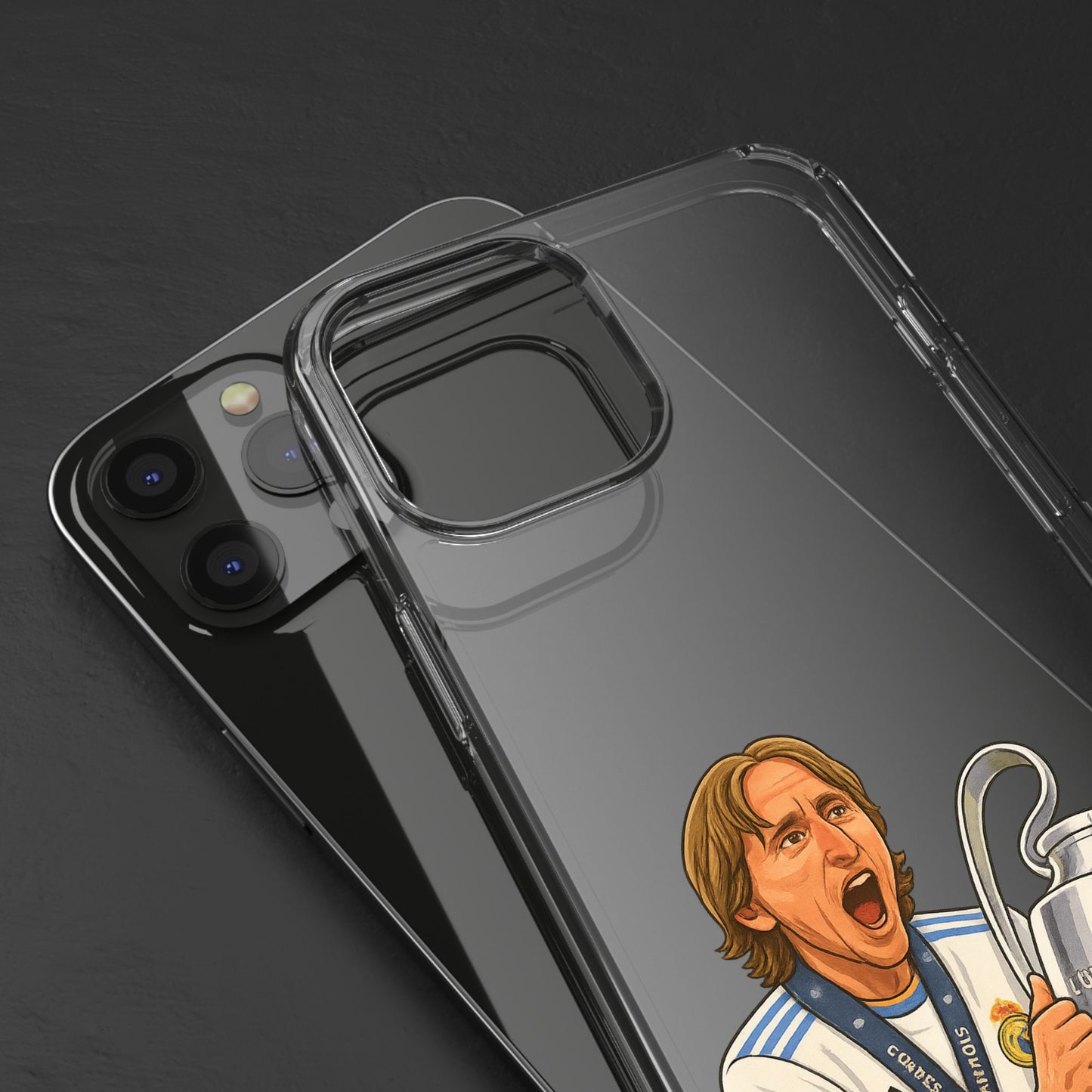 Modric Phone Case featuring Champions Celebrations, Clear Case, Soccer Fan Gear, Unique Gift for Sports Lovers, Customizable Design
