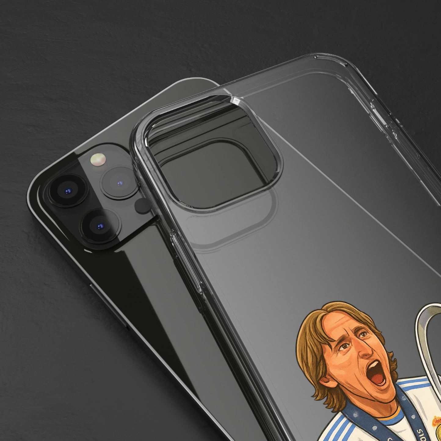 Modric Phone Case featuring Champions Celebrations, Clear Case, Soccer Fan Gear, Unique Gift for Sports Lovers, Customizable Design