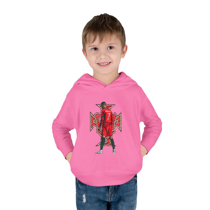 Toddler Hoodie - Red Soccer Player Graphic Pullover (Number 7)