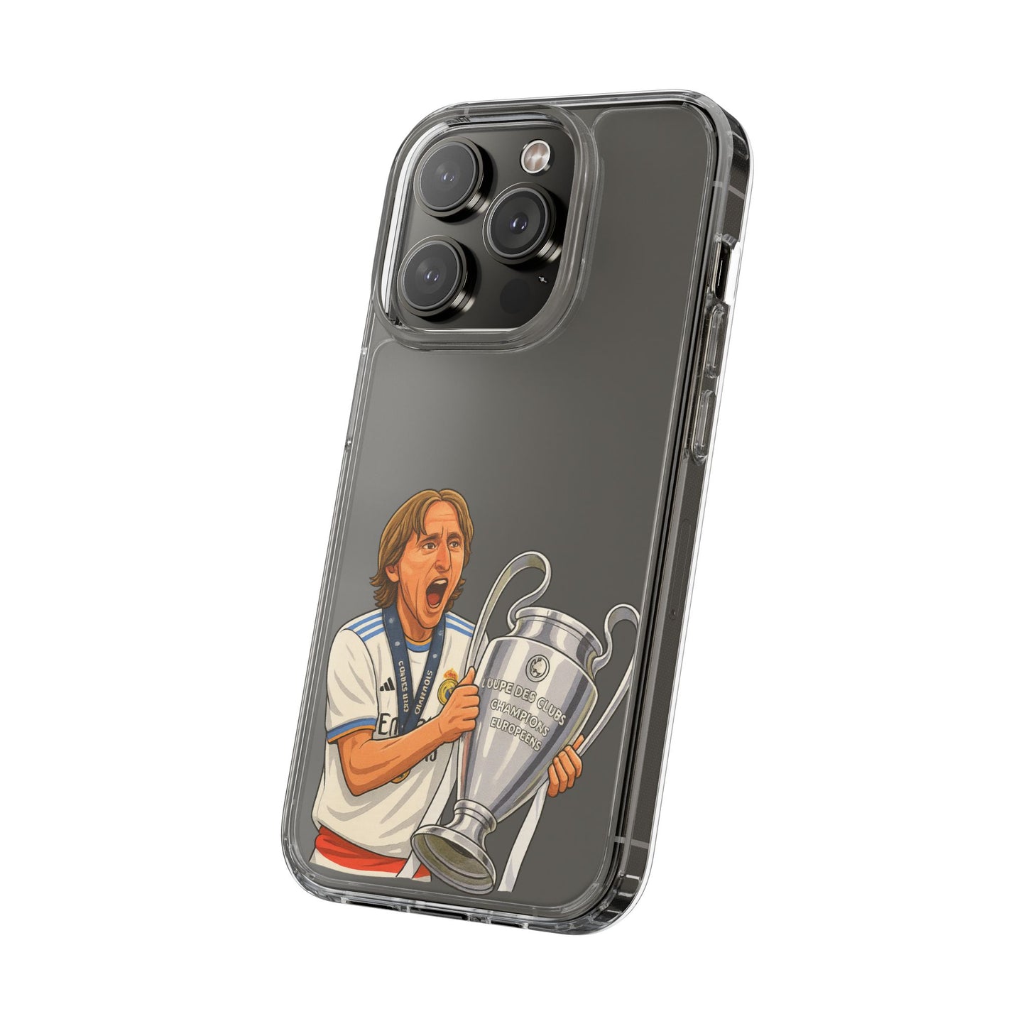 Modric Phone Case featuring Champions Celebrations, Clear Case, Soccer Fan Gear, Unique Gift for Sports Lovers, Customizable Design