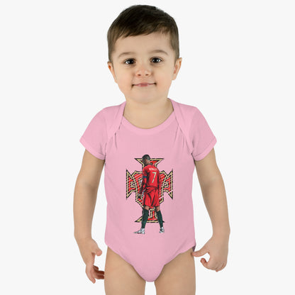 CR7 Free Kick Pose Portugal Logo Infant Baby Rib Bodysuit