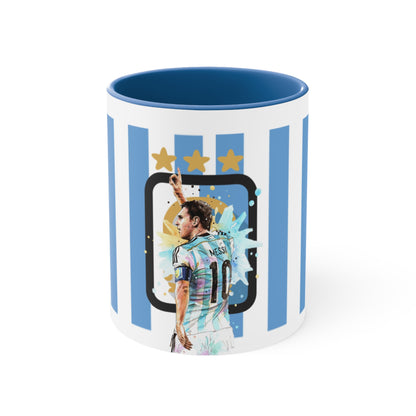 Lionel Messi Argentina Captain Vintage Accent Coffee Mug, 11oz