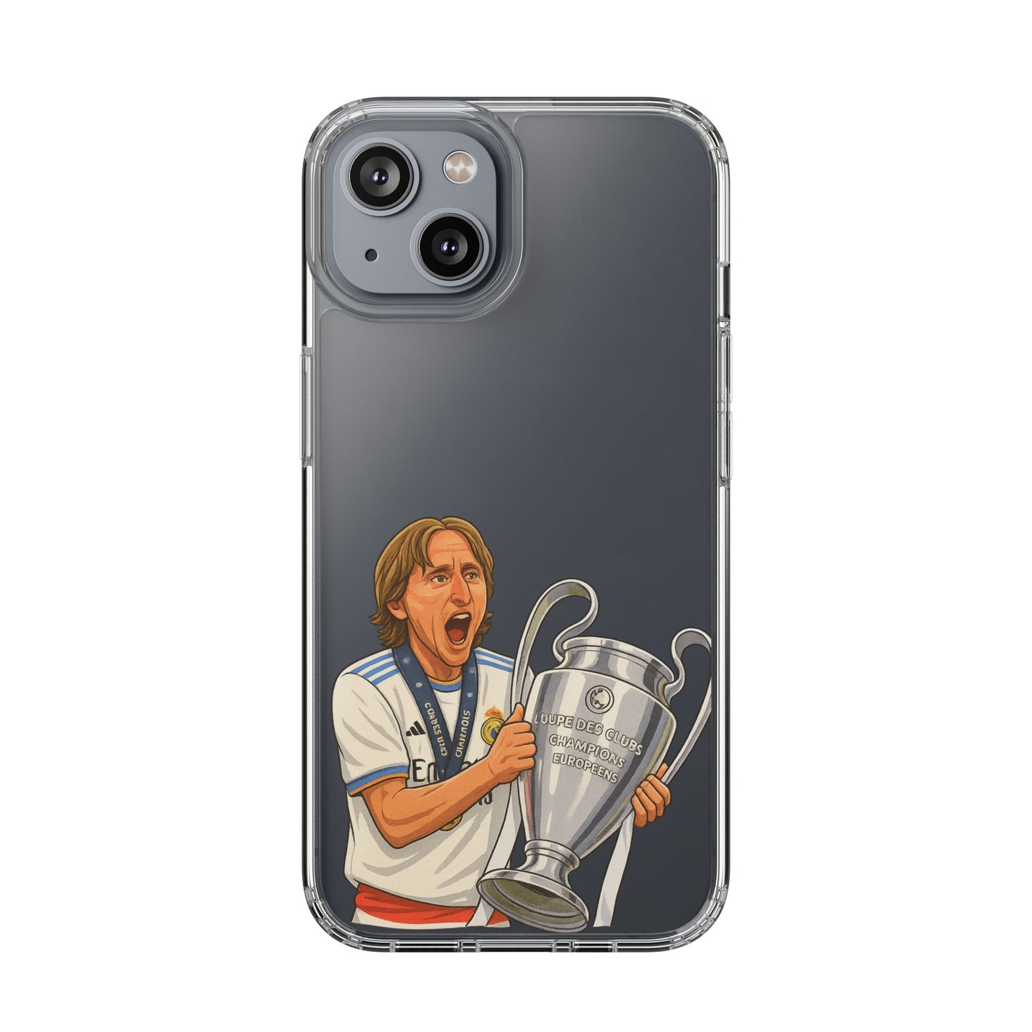 Modric Phone Case featuring Champions Celebrations, Clear Case, Soccer Fan Gear, Unique Gift for Sports Lovers, Customizable Design